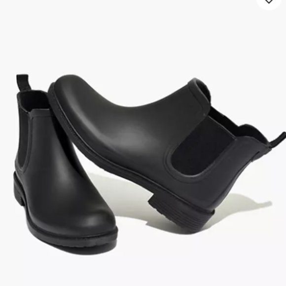 Madewell The Chelsea Black Slip On Rain Boot (Runs Big) - Picture 1 of 14